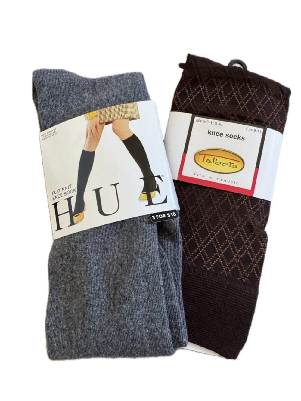 2 Pair Knee Socks NWT Hue, Talbots 1 Sheer and 1 Thick